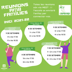 REUNIONS AMB LES FAMÍLIES D’INICI DE CURS